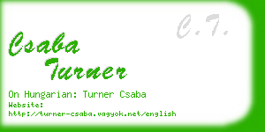 csaba turner business card